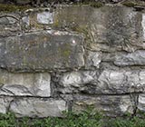 A stone retaining wall